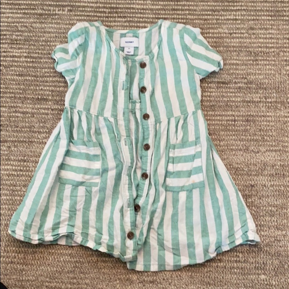 Old navy stripe button front dress with pockets